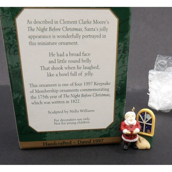Jolly Old Santa Hallmark Miniature Keepsake Ornament ©1997 Santa & Window - Picture 2 of 3